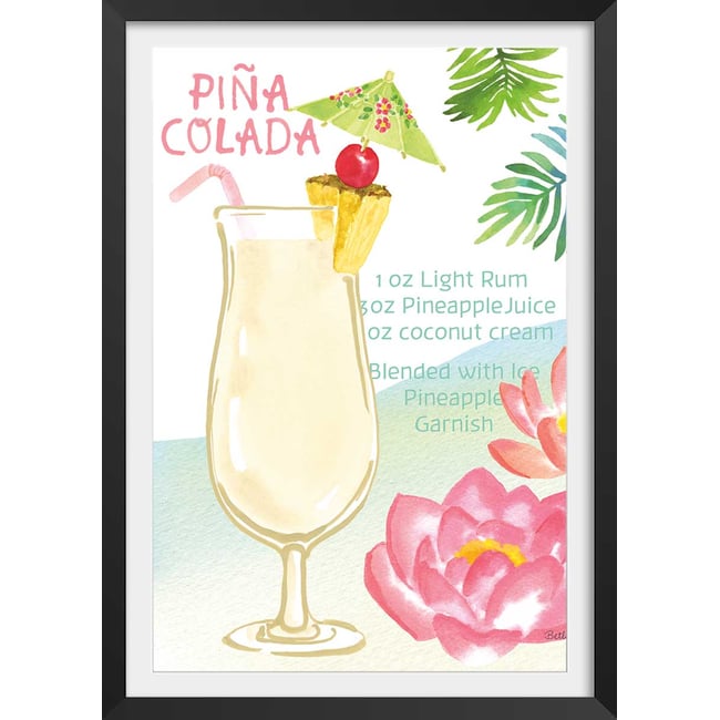 Affiche Pina colada en aquarelle - HEXOA
