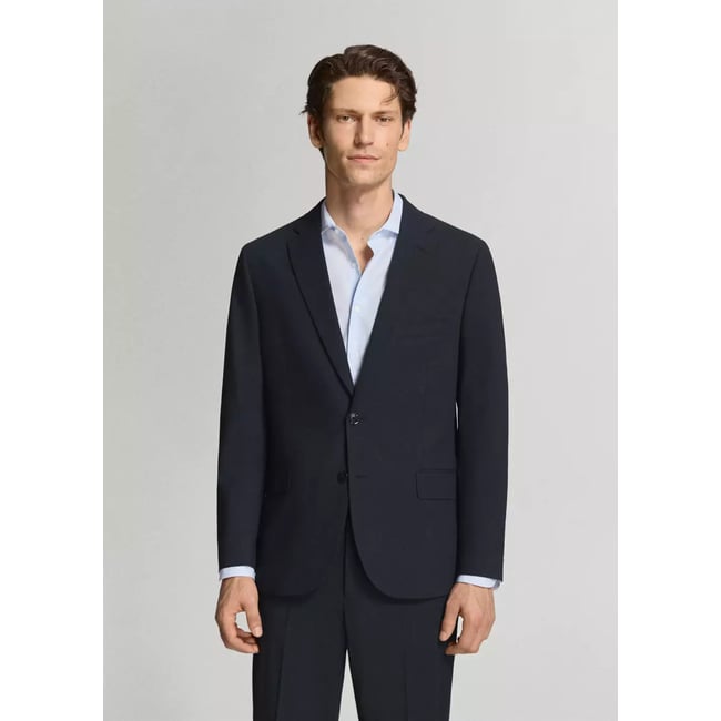 Veste de costume London regular-fit bleu marine <span itemprop=