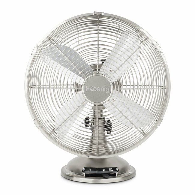 ventilateur de table métal - joe48 argent <span itemprop=