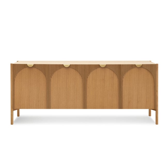 Buffet bas en placage 4 portes 178 cm, LOLA Couleur marron clair <span itemprop=