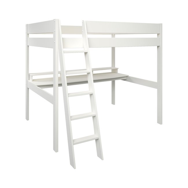 Lit mezzanine avec bureau - TIMON Couleur blanc <span itemprop=
