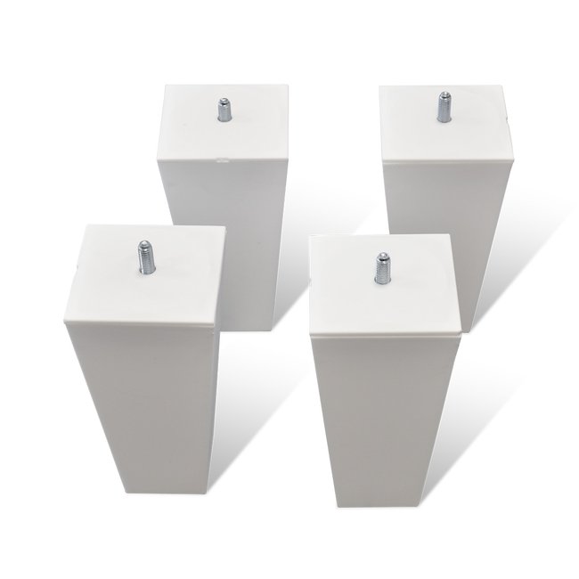 Jeu de pieds de lit triangulaires (lot de 4) Couleur blanc <span itemprop=