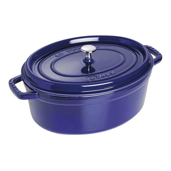 Cocotte 33 cm, Ovale, Bleu intense, Fonte bleu intense <span itemprop=