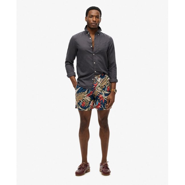 Short de bain à imprimé hawaïen longueur 43 cm - SUPERDRY