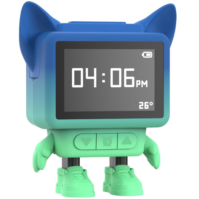 Réveil Dancing Clock bleu, vert <span itemprop=