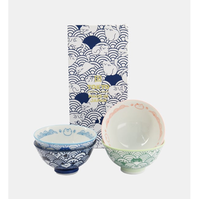 Coffret 4 bols à riz Couleur multicolore <span itemprop=