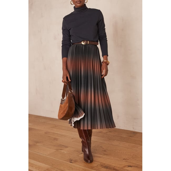 Jupe plissée DARCY rouge <span itemprop=