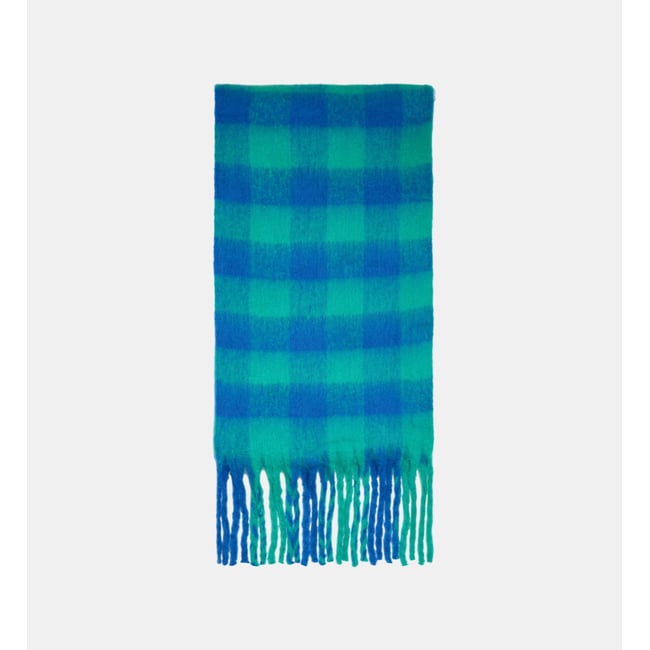 Echarpe Clemence Moelleuse bleu et vert <span itemprop=