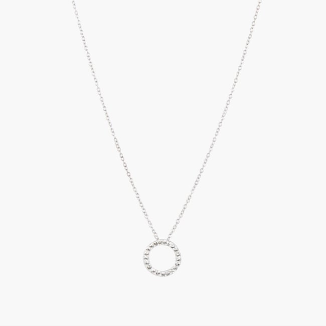 Collier pendentif anneau zircon argent 925 argenté <span itemprop=