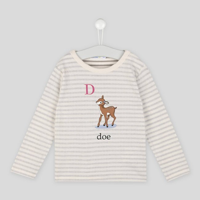 Tee shirt imprimé à manches longues ecru <span itemprop=