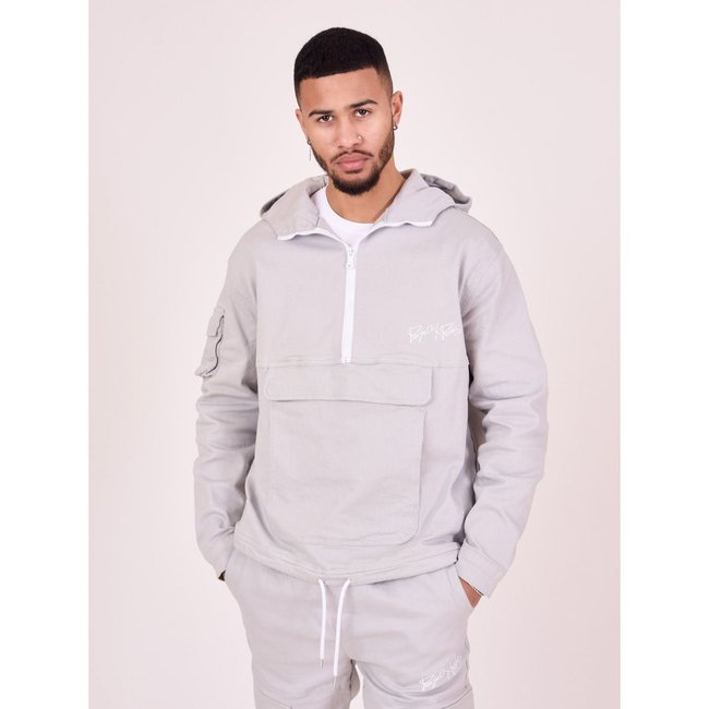 Sweat enfilable avec capuche gris clair <span itemprop=