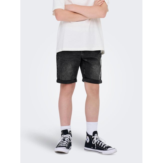 OSJPLY Taille moyenne Regular Fit Shorts Short en denim washed black <span itemprop=