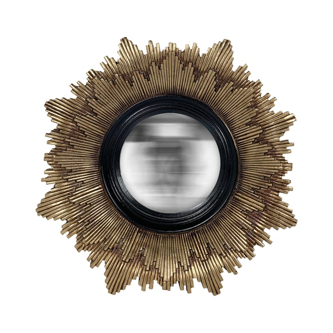 Miroir soleil convexe 20cm Couleur or <span itemprop=