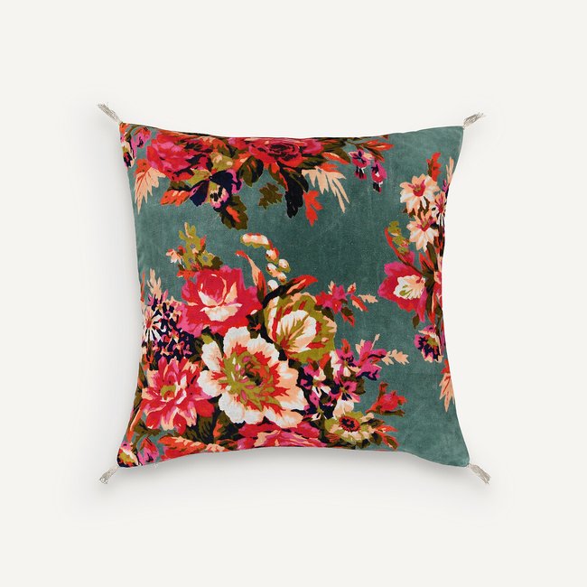 GOLTY Cedar Green Floral Velvet Cushion Cover cedar green AM.PM