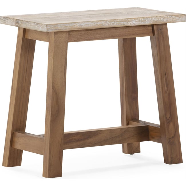 Tabouret en bois massif Couleur naturel blanc lavé <span itemprop=