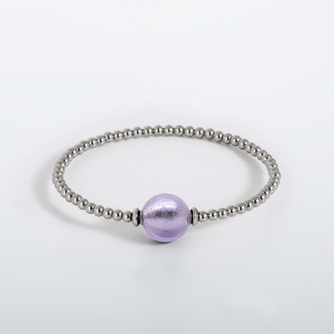 Bracelet Tango - Murano Lavande - (S), metal, LILIFLO