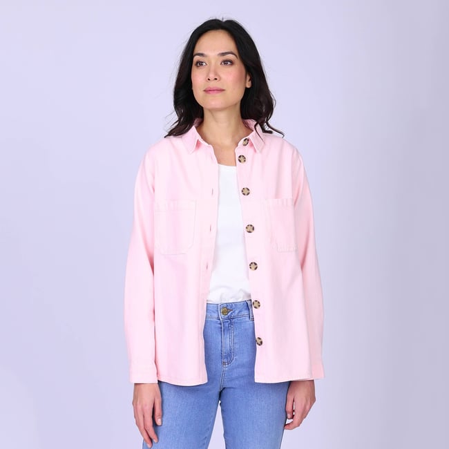 Surchemise Enora rose clair <span itemprop=