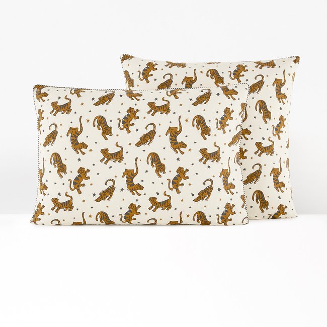 Federa per guanciale 30% cotone riciclato, Tigris fantasia animalier LA REDOUTE INTERIEURS