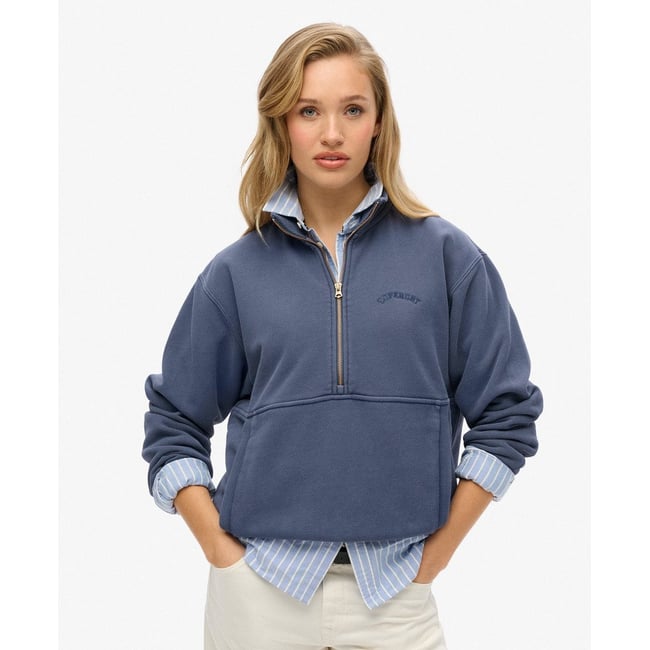 Sweat oversize à col zippé et logo Essential - SUPERDRY