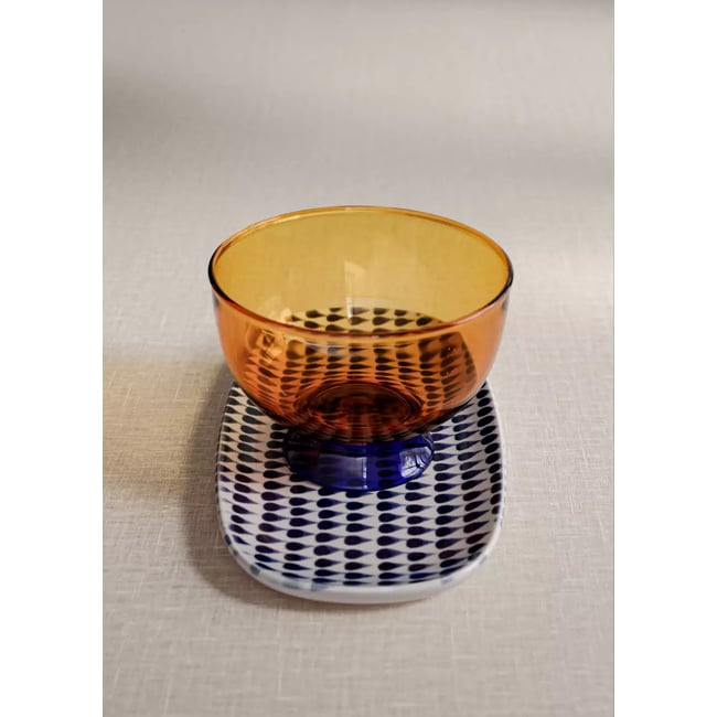 Bol en verre bicolore Couleur orange <span itemprop=