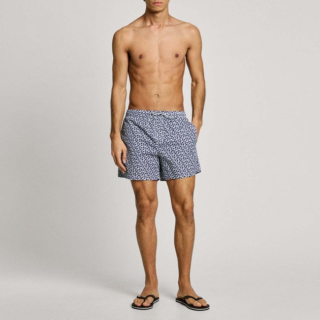 Short De Bain À Monogramme Intégral marine <span itemprop=