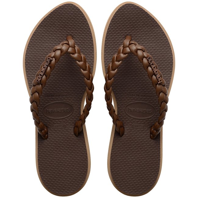Tongs SLIM POINT BOHO marron <span itemprop=