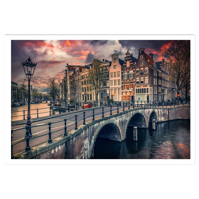 Affiche deco Amsterdam Canaux et ponts - HEXOA