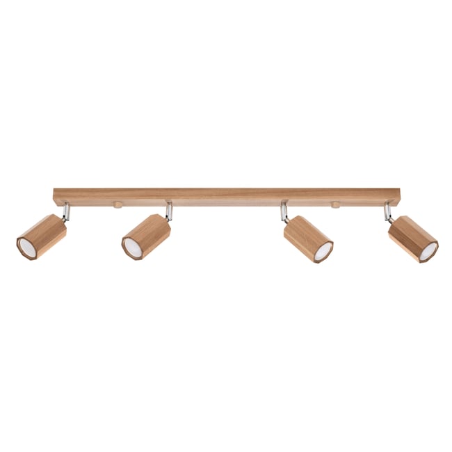 Plafonnier Bois Chêne GU10 4 Zeke Couleur marron <span itemprop=
