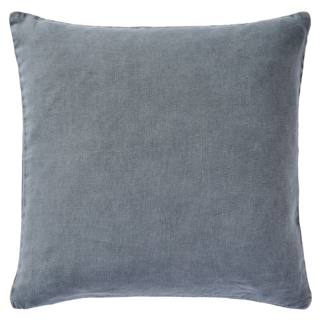 Housse de coussin lin bleu poudré <span itemprop=