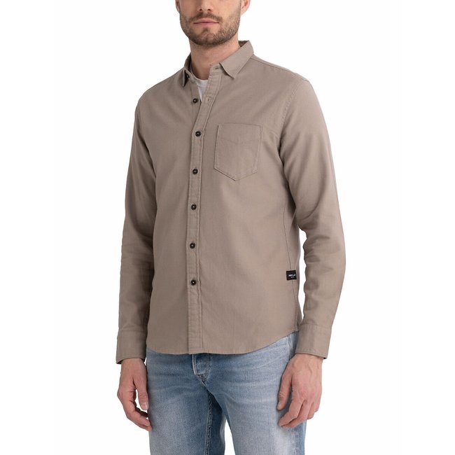 Jeansbluse, Regular-Fit beige <span itemprop=