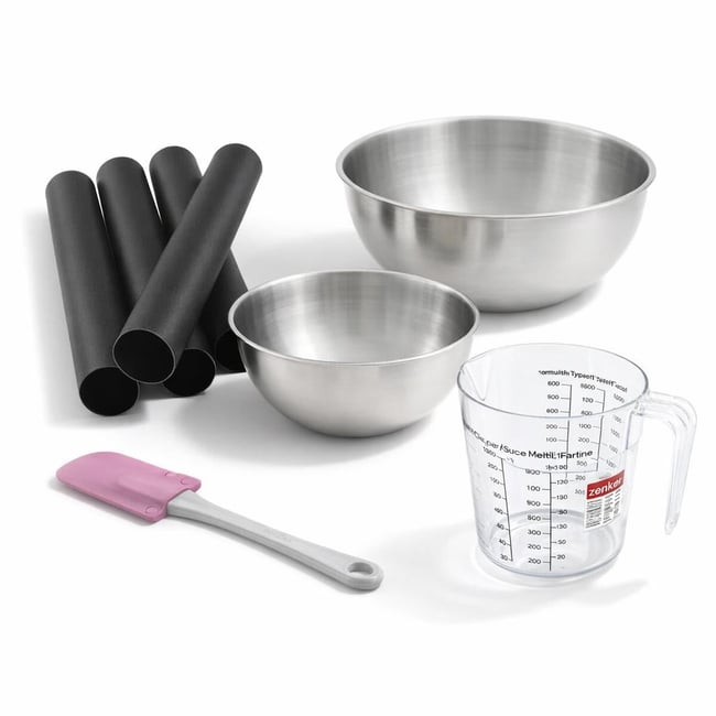 Set de 8 ustensiles de pâtisserie 4 moules SMART PASTRY noir <span itemprop=