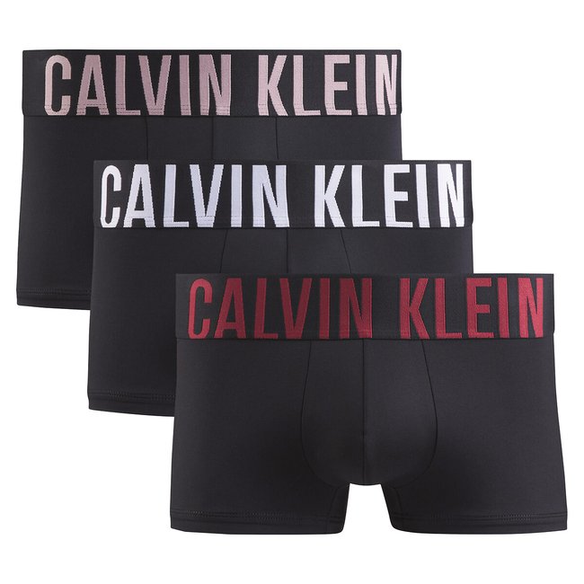 Pack of 3 Intense Power Plain Hipsters, black, CALVIN KLEIN UNDERWEAR