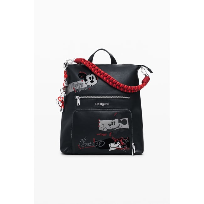 Sac à dos effet cuir Mickey™ moyen noir <span itemprop=