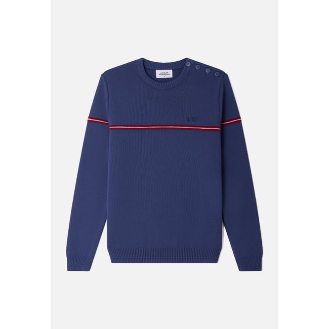 Pull Homme Francois bleu marine <span itemprop=