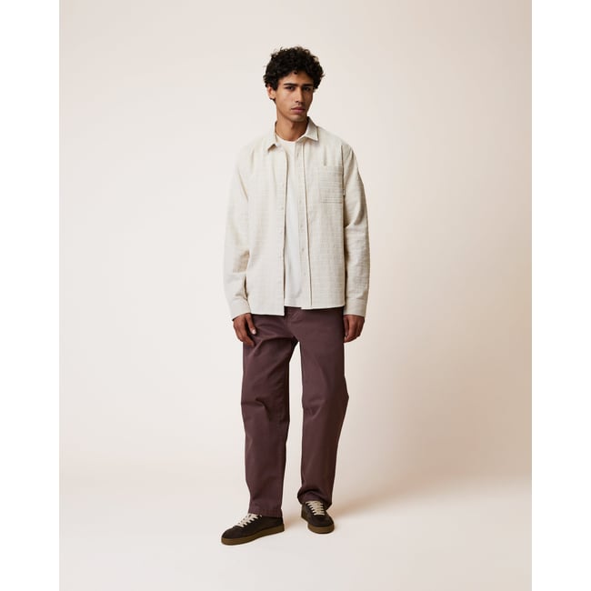 Chemise en velours beige <span itemprop=