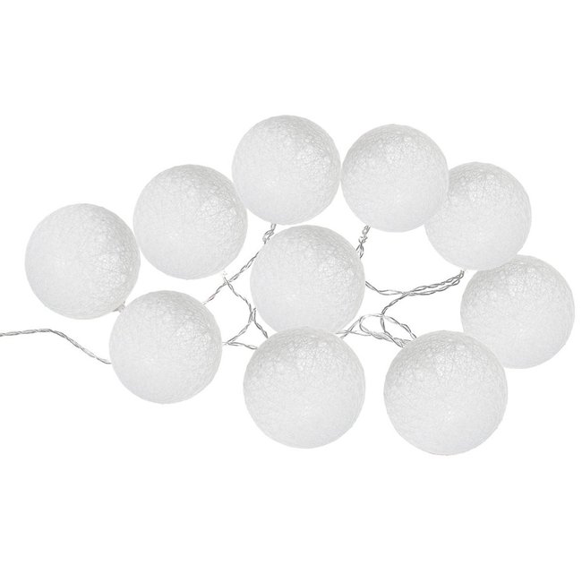 Guirlande Led Solaire 10 Boules hes Couleur blanc <span itemprop=