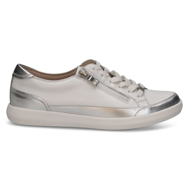 Basket en cuir blanc menthe <span itemprop=