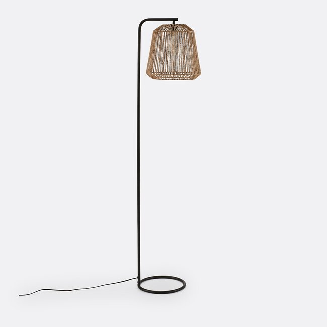 Stehlampe Yaku, Eisen und Hanf natur <span itemprop=