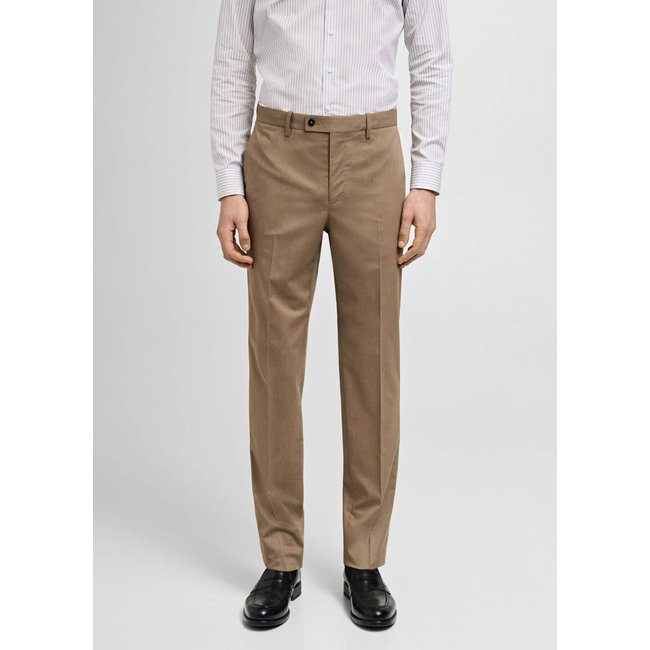 Pantalon costume Monaco slim-fit marron moyen <span itemprop=