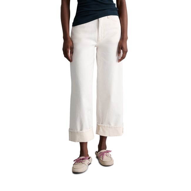 Jeans modèle Tomma large en denim stretch de qualité blanc <span itemprop=