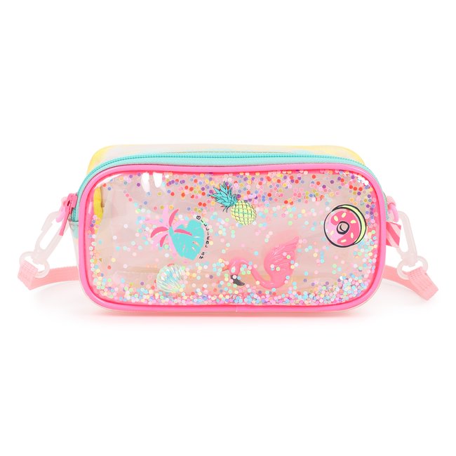 Trousse transparente baby pink <span itemprop=