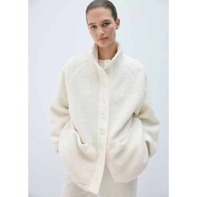Cardigan effet mouton à boutons - MANGO