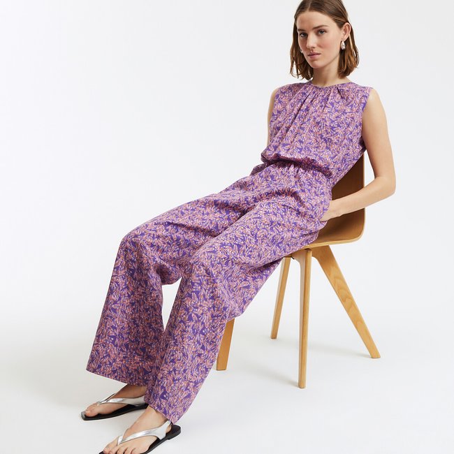Tuta pantalone senza maniche stampata fantasia viola LA REDOUTE COLLECTIONS