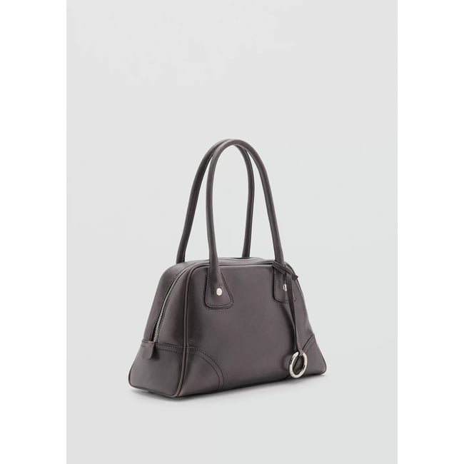 Sac bowling cuir chocolat <span itemprop=