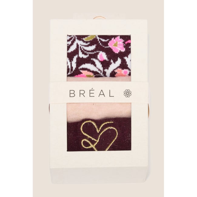 Coffret lot de 3 paires de chaussettes rose <span itemprop=