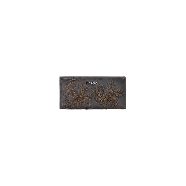 Grand portefeuille brodé marron <span itemprop=