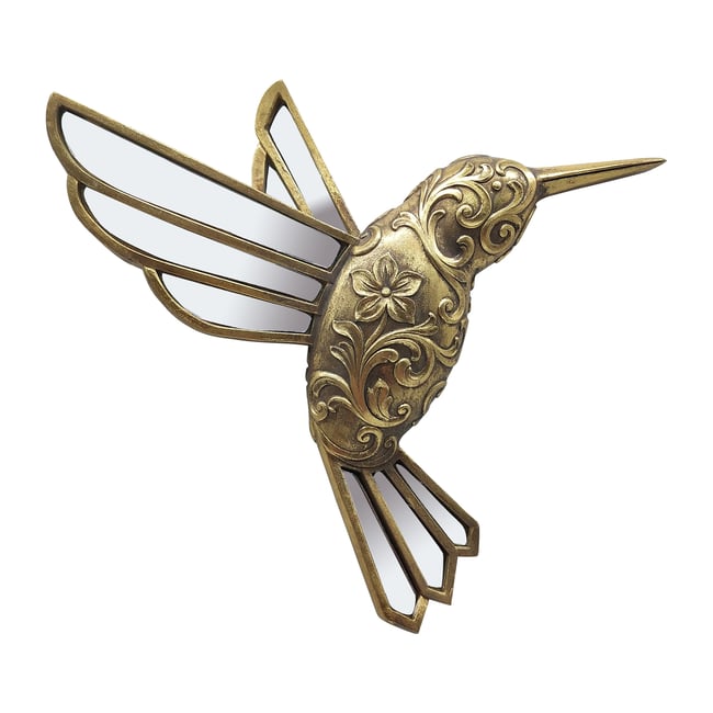 Déco murale colibri 25x23cm Couleur or <span itemprop=