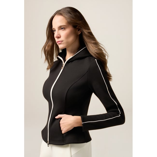 Sweat-shirt avec intérieur pelucheux noir <span itemprop=