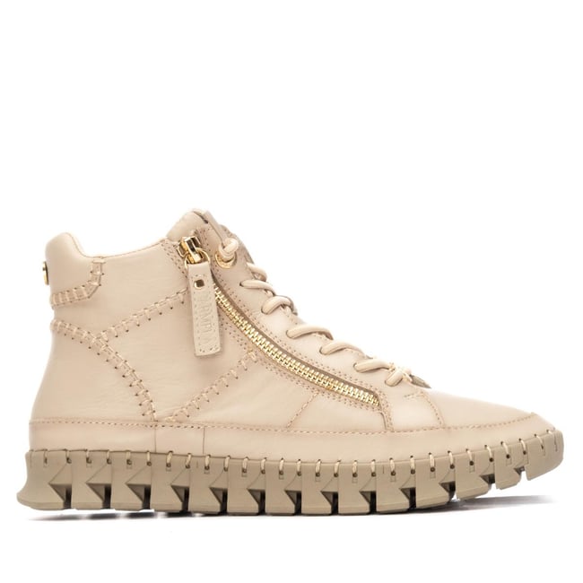 Baskets Plaine Fermeture éclair beige <span itemprop=