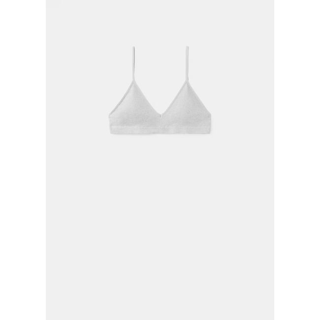 Soutien-gorge simple triangle gris chiné moyen <span itemprop=